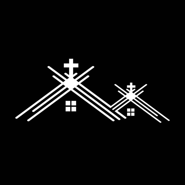 Egyházi vektor logó szimbólum grafika elvont sablon - Vektor, kép