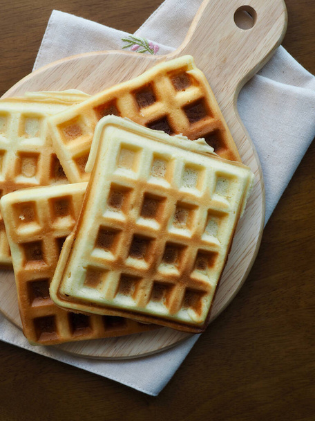 Kare şeklinde waffle arka planı, yiyecek - Fotoğraf, Görsel
