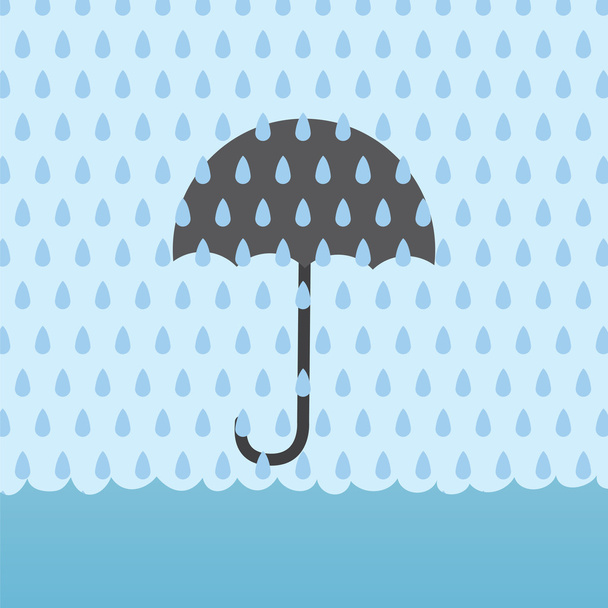 βροχή ομπρέλα πλημμύρα - Διάνυσμα, εικόνα