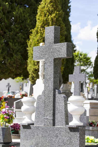 Old cross in a cemetery - Fotoğraf, Görsel