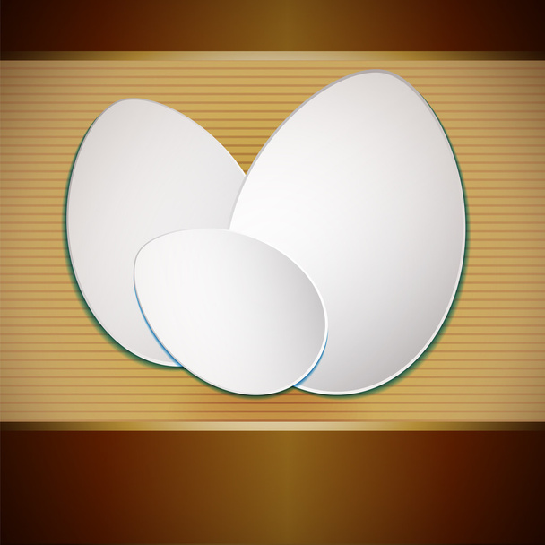 Easter paper eggs on striped background - Вектор,изображение