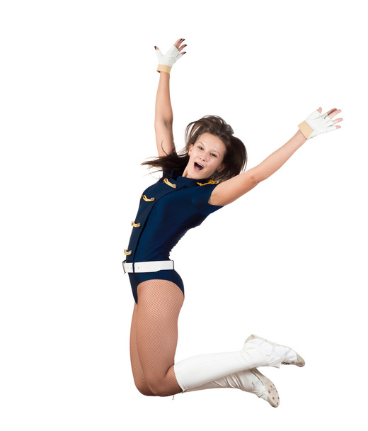 Athletic young woman jumping - Фото, изображение