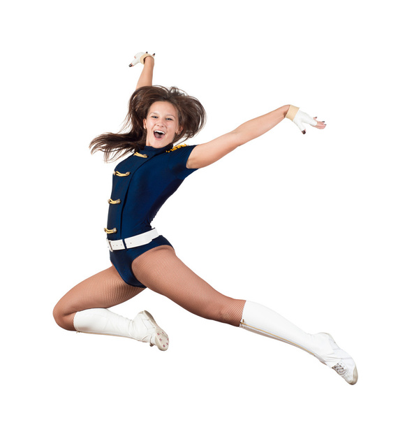 Athletic young woman jumping - Fotó, kép