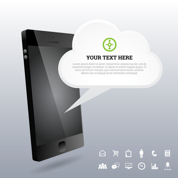 Phone 3D Cloud Design Elements - Vecteur, image