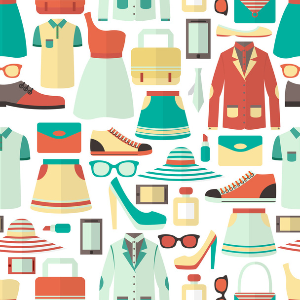Shopping seamless pattern - Vector, Image