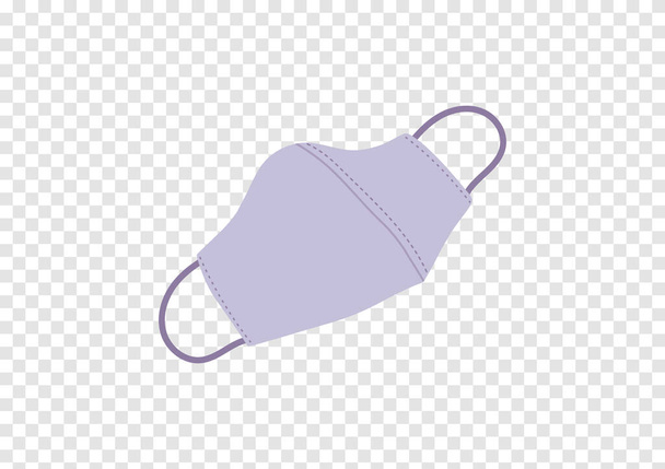 máscara de algodão violeta para proteger o vírus da corona vetor Covid19 isolado em fundo de transparência ep18 - Vetor, Imagem