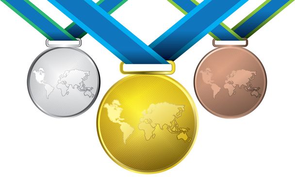 Нагороди як медалі - золотий, срібний та бронзовий вектор
 - Вектор, зображення