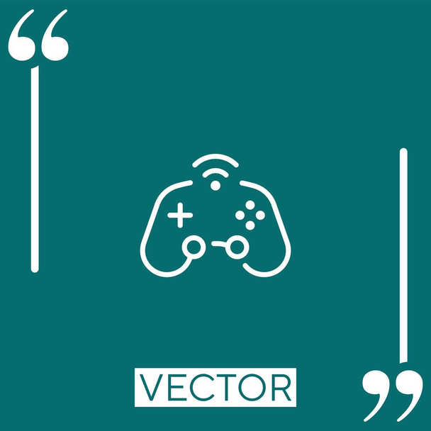 gamepad vektori kuvake Lineaarinen kuvake. Muokattavissa oleva vedettävä viiva - Vektori, kuva