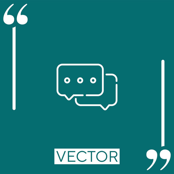 caja de chat icono vectorial icono lineal. Línea acariciada editable - Vector, imagen
