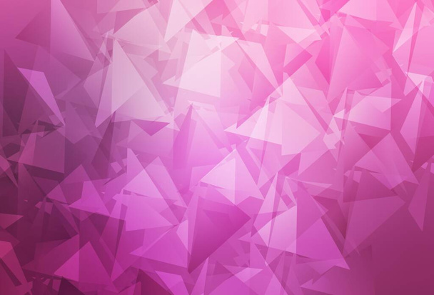 Светло-розовый векторный многоугольный шаблон. Красочная иллюстрация в многоугольном стиле с градиентом. Треугольный узор для вашего дизайна. - Вектор,изображение