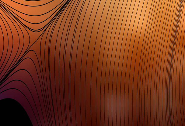 曲線を持つダークオレンジのベクトル背景。線でシンプルなスタイルでカラフルなグラデーションイラスト。ビジネスデザインのパターン. - ベクター画像