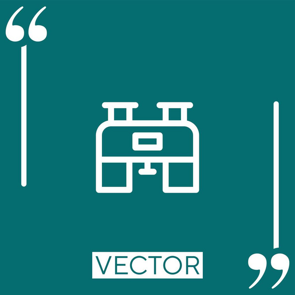 távcső vektor ikon Lineáris ikon. Szerkeszthető simított vonal - Vektor, kép