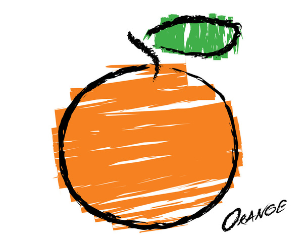 Piirustus appelsiinista
 - Vektori, kuva