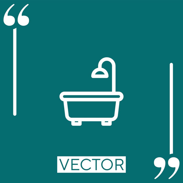 badkuip vector icoon Lineair icoon. Aanpasbare streepjeslijn - Vector, afbeelding