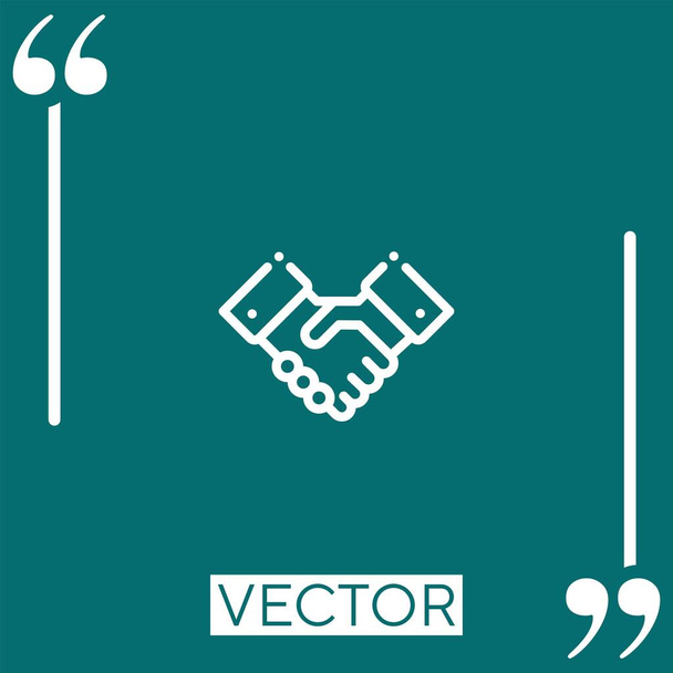 handdruk vector icoon Lineair icoon. Aanpasbare streepjeslijn - Vector, afbeelding