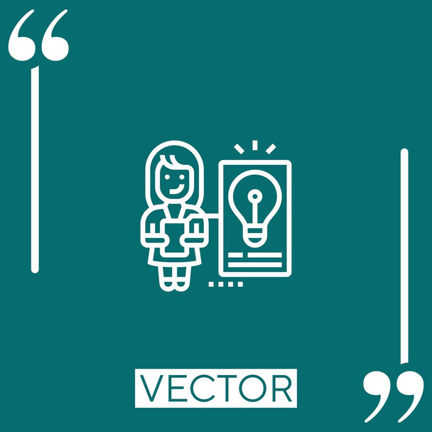kpi vector icoon Lineair icoon. Aanpasbare streepjeslijn - Vector, afbeelding