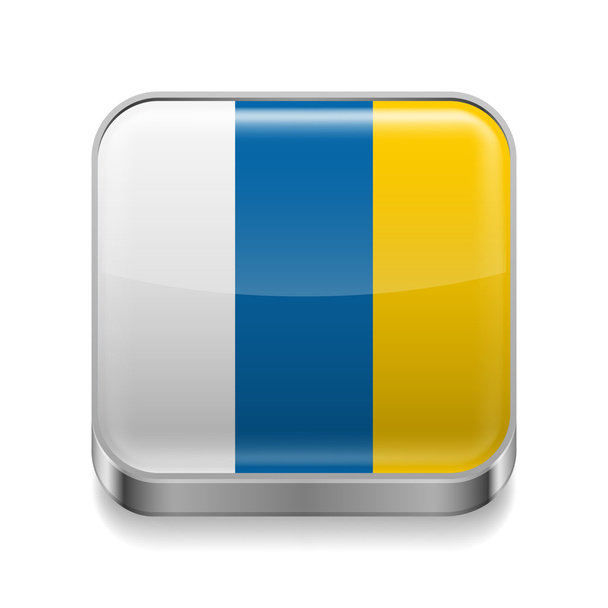 Metal  icon of Canary Islands - Vector, Image