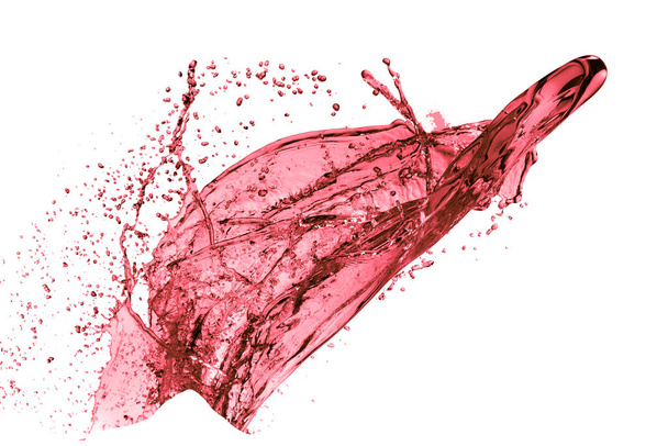 白を基調とした赤ワインスプラッシュ - 写真・画像