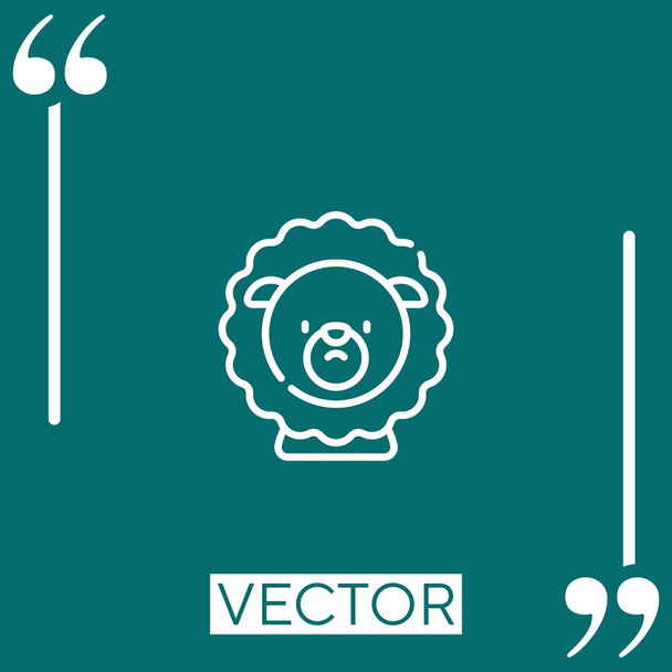 feige Löwen-Vektor-Symbol Lineares Symbol. Bearbeitbare Strichlinie - Vektor, Bild