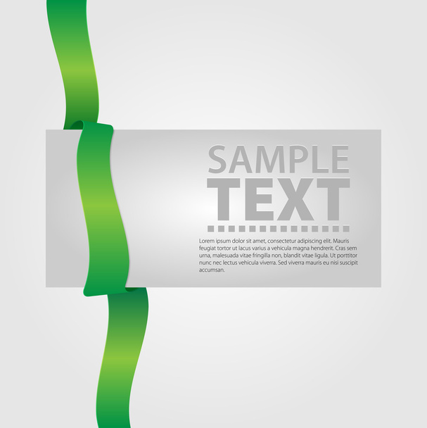 Gray banner with green ribbon - Vecteur, image