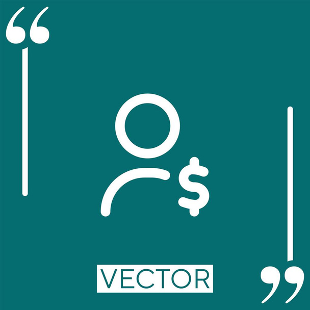 salaire icône vectorielle icône linéaire. Ligne caressée modifiable - Vecteur, image