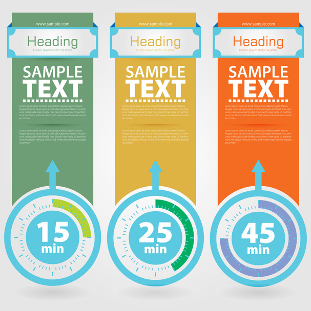 Set of banners with timers - Vector, imagen