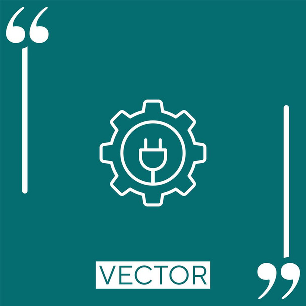 icône vectorielle roue dentée icône linéaire. Ligne caressée modifiable - Vecteur, image
