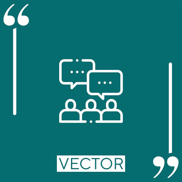 beszélgetés vektor ikon Lineáris ikon. Szerkeszthető simított vonal - Vektor, kép