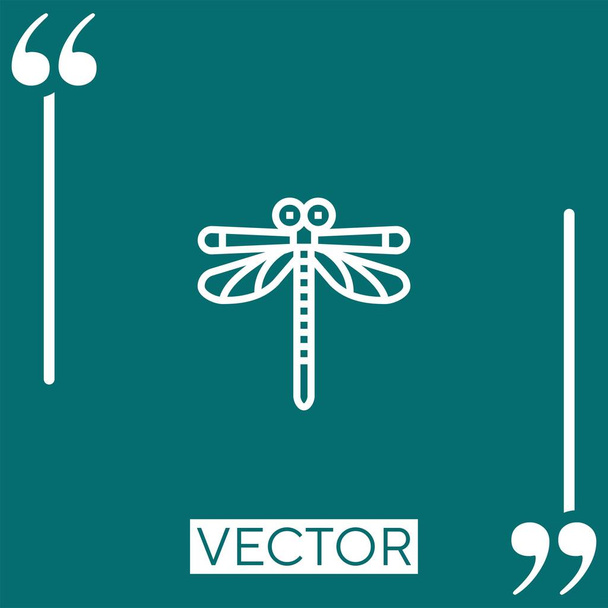 icône vectorielle libellule icône linéaire. Ligne caressée modifiable - Vecteur, image