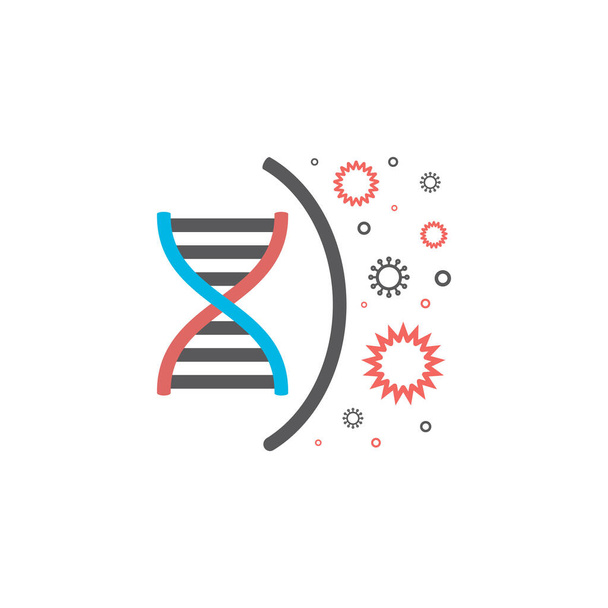 DNA icon virus gene. Signo vectorial para gráfico web. - Vector, imagen