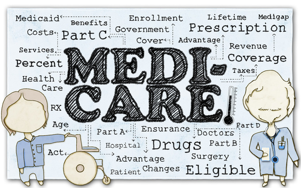 Medicare на папері з відсічним контуром - Фото, зображення