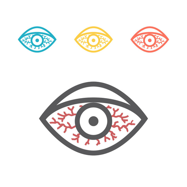 Red eye icon. Vector sign for web graphics. - Vector, Image