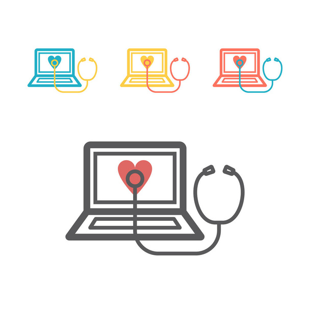 Online medicine line icon. Vector signs for web graphics - Διάνυσμα, εικόνα