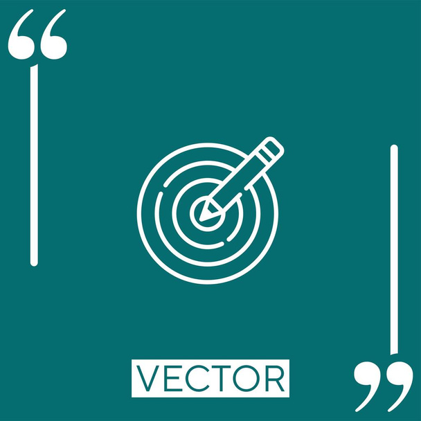 target vector icon Icono lineal. Línea acariciada editable - Vector, imagen
