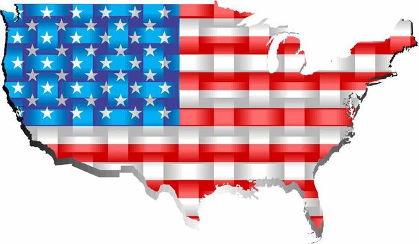 Amerikan Haritası - Illustration, ABD 'nin üç boyutlu haritası - Vektör, Görsel