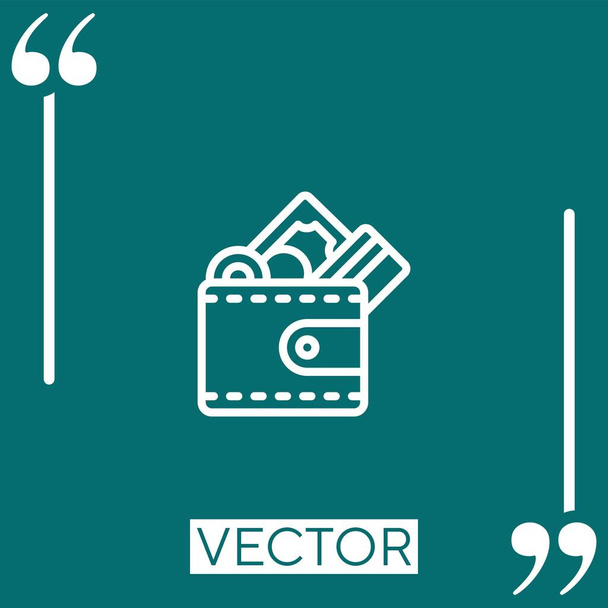 Brieftasche Vektorsymbol Lineares Symbol. Bearbeitbare Strichlinie - Vektor, Bild