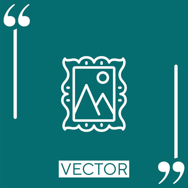 frame vector icon Icono lineal. Línea acariciada editable - Vector, imagen