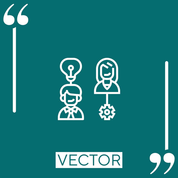 talent management vector icon Lineair icoon. Aanpasbare streepjeslijn - Vector, afbeelding