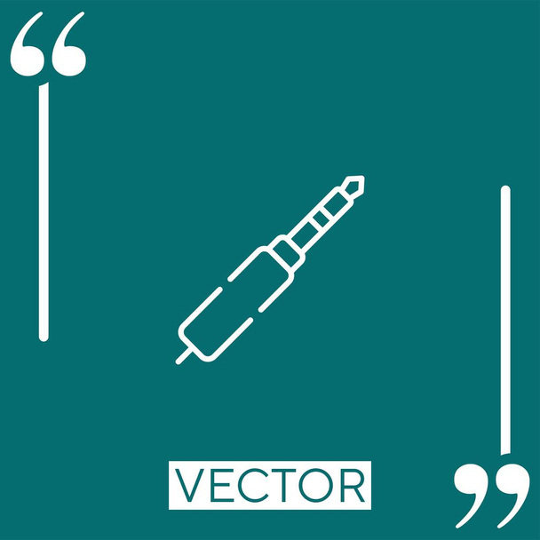 connecteur jack icône vectorielle icône linéaire. Ligne caressée modifiable - Vecteur, image