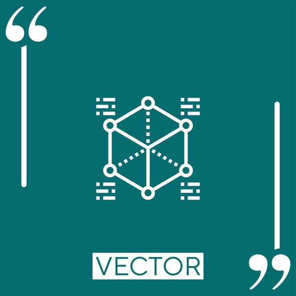 algoritmo vector icono icono lineal. Línea acariciada editable - Vector, imagen