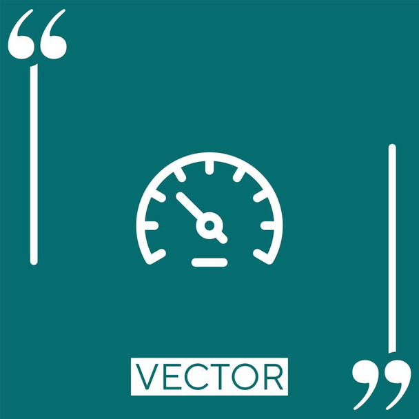 snelheidsmeter vector icoon Lineair icoon. Aanpasbare streepjeslijn - Vector, afbeelding