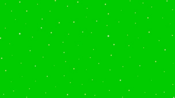 Animated golden stars shine. Vector illustration isolated on the green background. - Footage, Video