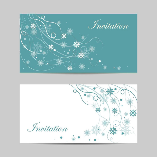 Beautiful winter banners with snowflakes and swirl - Vektör, Görsel