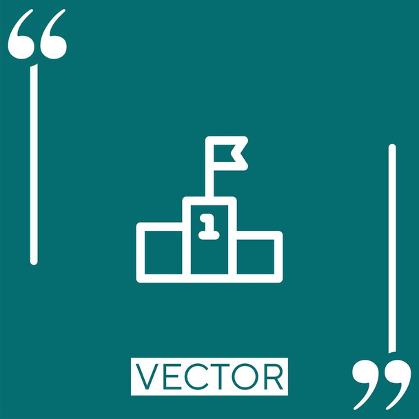 podium vector icon Icono lineal. Línea acariciada editable - Vector, imagen