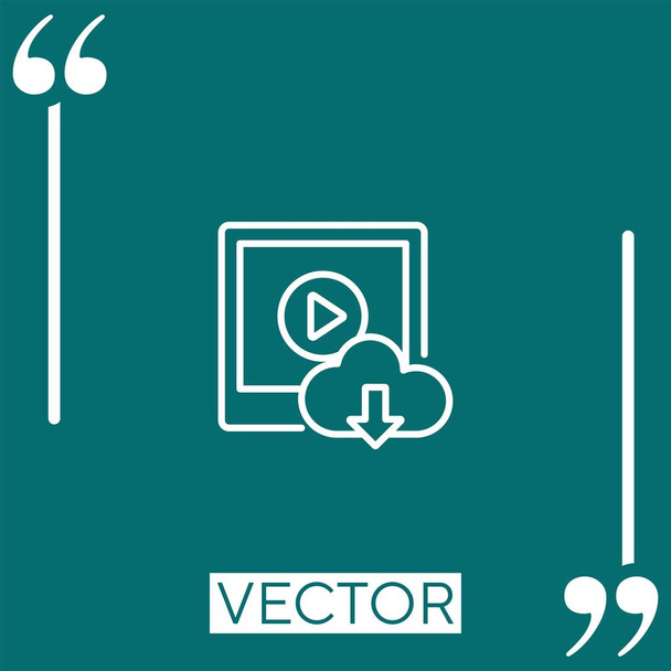 Vídeo Icono lineal. Línea de carrera editable - Vector, imagen