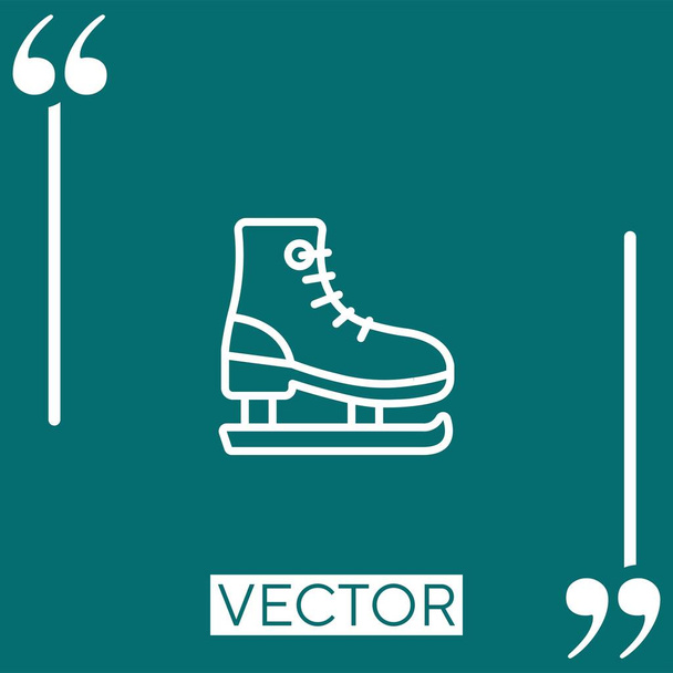 patinaje sobre hielo Icono lineal. Línea de carrera editable - Vector, imagen