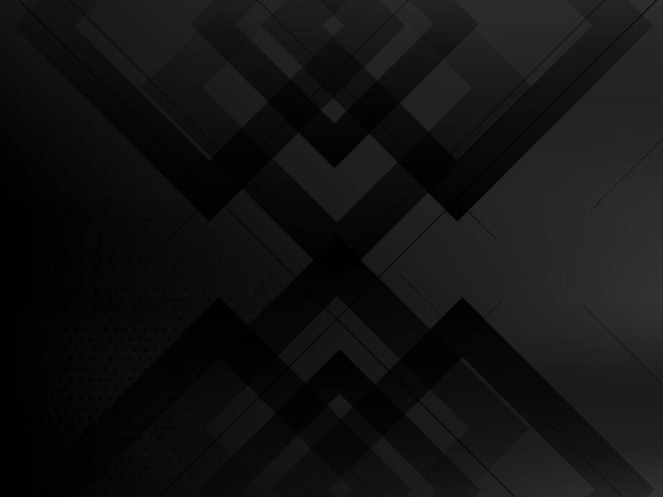 Темно-геометрический черный фон и вектор дизайнерского рисунка - Вектор,изображение