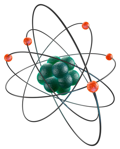 lähikuva atomipartikkelien taustasta 3D-kuvitus - Valokuva, kuva