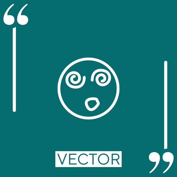 dazed vector icon Icono lineal. Línea acariciada editable - Vector, Imagen