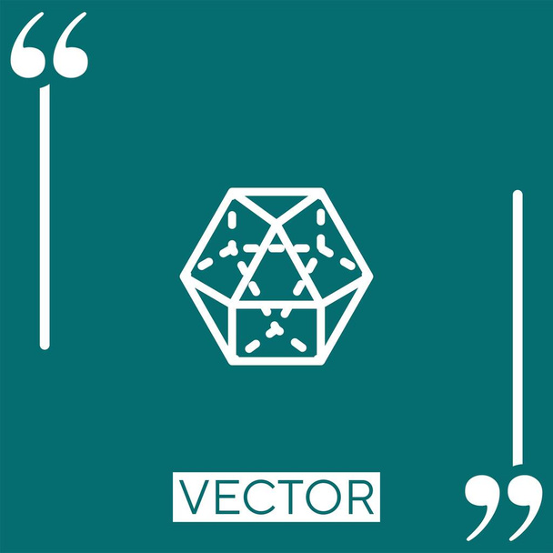 Dodekaeder-Vektorsymbol Lineares Symbol. Bearbeitbare Strichlinie - Vektor, Bild